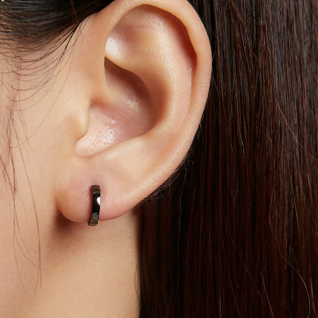 Fraise kolczyki kółeczka srebro S925 czarne