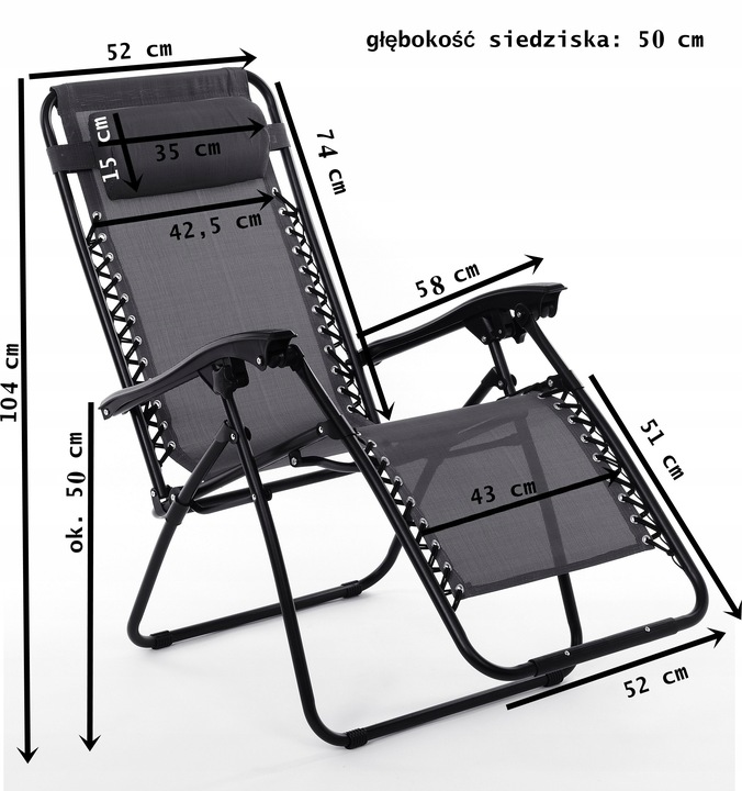Leżak metal szary Ote