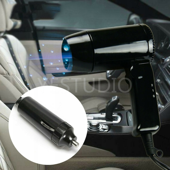 SUSZARKA DO WŁOSÓW, PRZENOŚNA SUSZARKA DO WŁOSÓW 12 V NA GORĄCO I ZIMNO