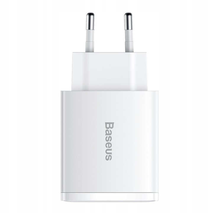 BASEUS SZYBKA ŁADOWARKA SIECIOWA KOSTKA 2x USB USB C 30W MOCNY ZASILACZ 3A