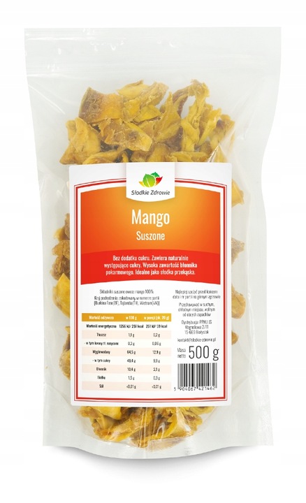 MANGO SUSZONE plastry, naturalne, bez cukru 500g