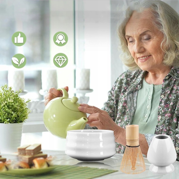 ZESTAW DO MATCHY, MATCHA TRZEPACZKA UCHWYT, MIOTŁĄ MATCHA MISKĄ DO MATCHY