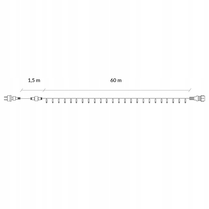 ŚWIATEŁKA LAMPKI LED ZEWNĘTRZNE CHOINKOWE BIAŁY ZIMNY 1000 LED 60M CHOINKĘ