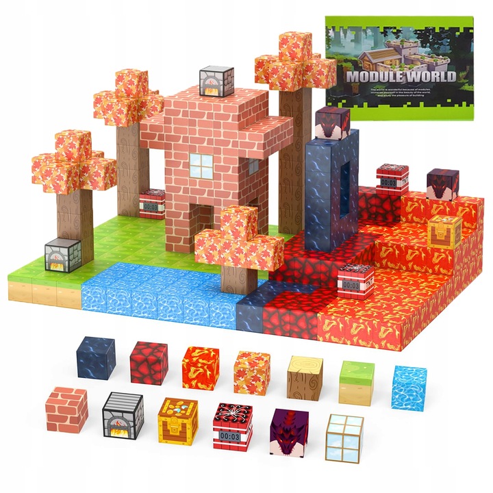 KLOCKI MAGNETYCZNE BUDOWLANE KREATYWNA ZABAWKA KLOCKI 100 ELEMENTÓW