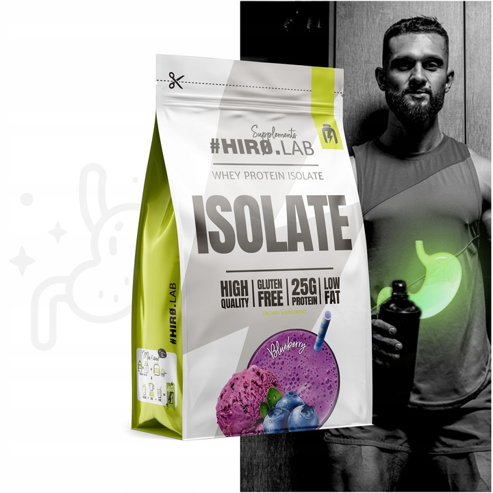 Izolat Białka BIAŁKO 700 g WPI ISO Whey Protein Isolate Jagoda HIRO