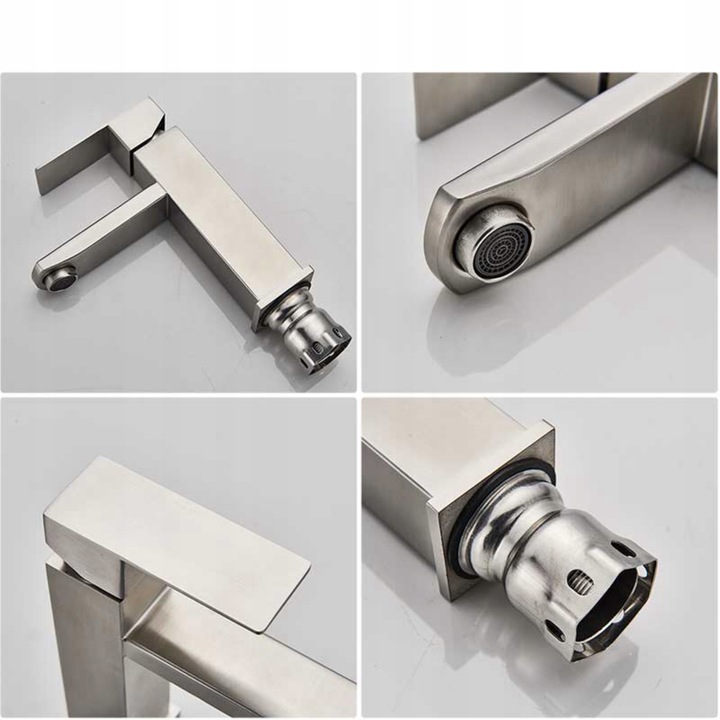 BATERIA ŁAZIENKOWA STOJĄCA UMYWALKOWA KRAN DO UMYWALKI ZLEWU CHROMOWA NISKA