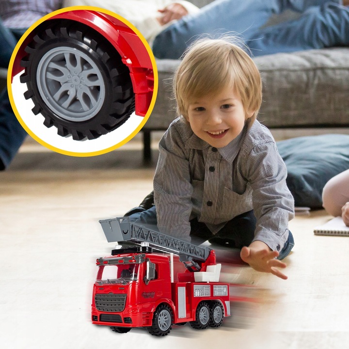 STRAŻ POŻARNA WÓZ STRAŻACKI Z DRABINĄ AUTO SAMOCHÓD INTERAKTYWNY DŹWIĘK