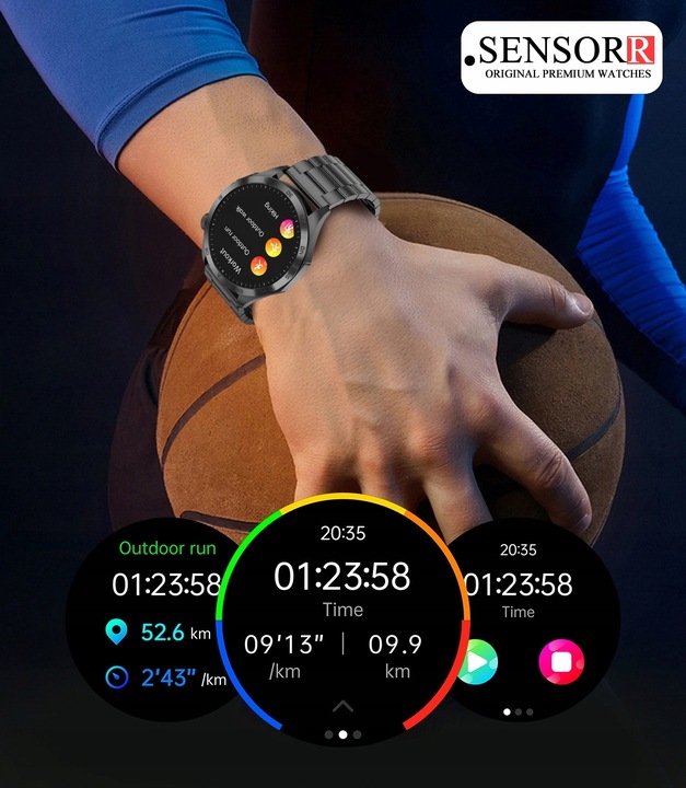 ZEGAREK MĘSKI SMARTWATCH ROZMOWY EKG POMIAR CUKRU CIŚNIENIE TEMPERATURA PL