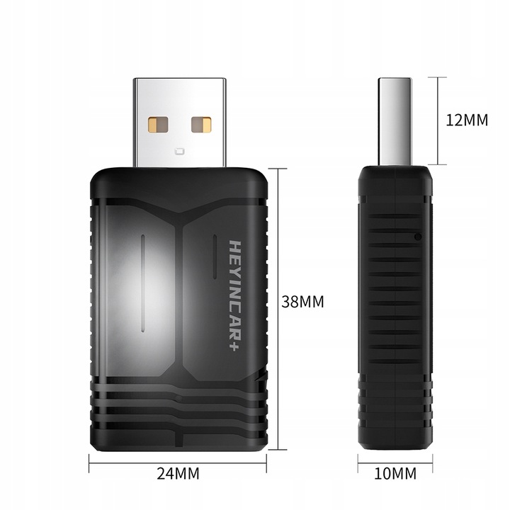 HEYINCAR 2 w 1 Bezprzewodowy adapter samochodowy Apple Carplay Android