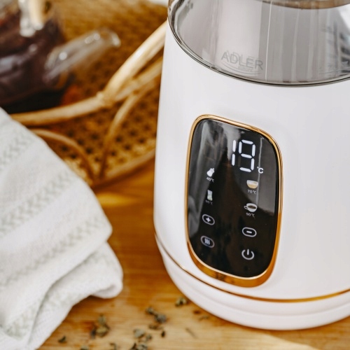 ADLER AD1305 white gold | czajnik elektryczny | 1,7 l * 40–100°C * szklany
