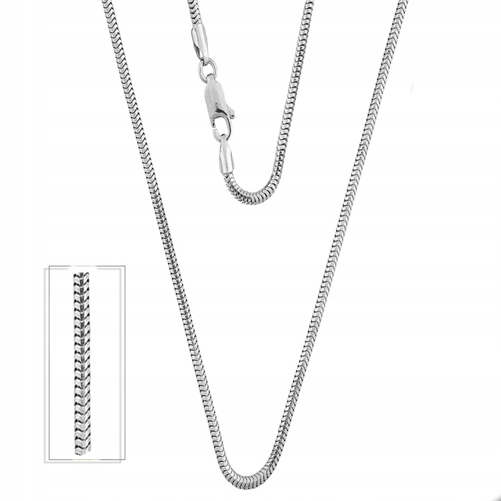 Łańcuszek srebrny pr. 925 Damska Srebrna Linka ŻMIJKA SNAKE | 50 cm x 2 mm