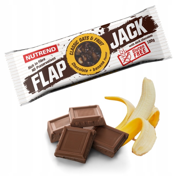 20 x BATON ENERGETYCZNY NUTREND FLAPJACK 100G CZEKOLADA BANAN BEZGLUTENOWY