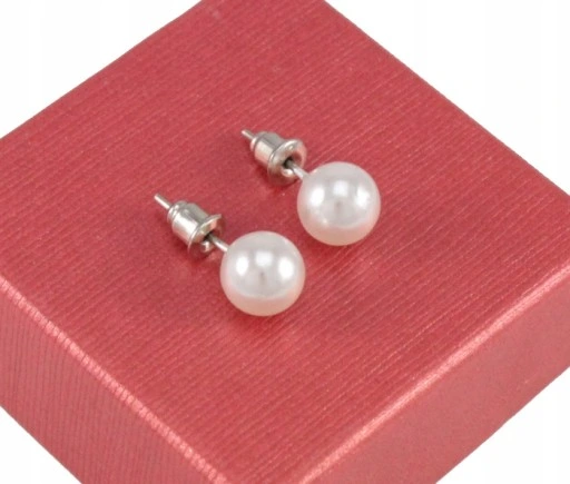 KOMPLET 3 CŻĘŚCIOWY ELEGANCKI BIAŁE PERŁY 8 mm