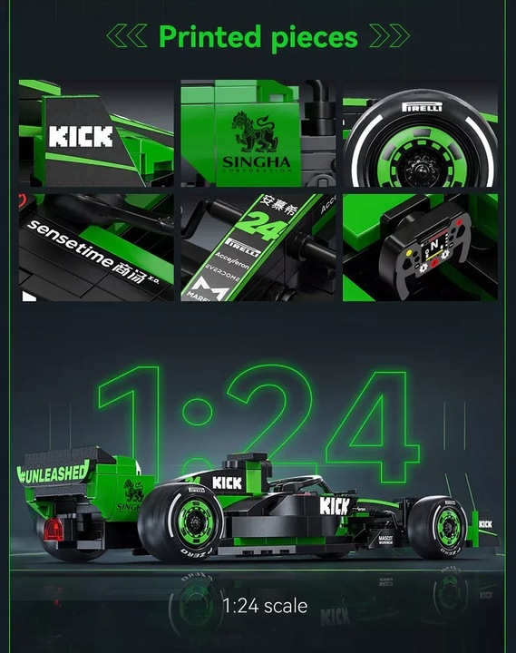 KLOCKI CADA BOLID FORMULA 1 KICK SAUBER F1 TEAM C44 314 EL. C55032W