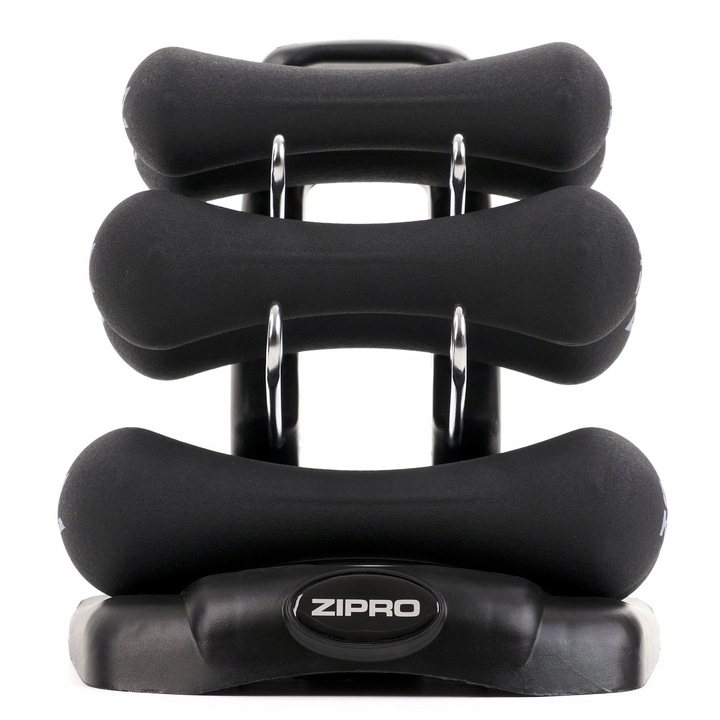 Hantle Hantelki Neoprenowe do ćwiczeń Zestaw ciężarków + Stojak 9kg Zipro