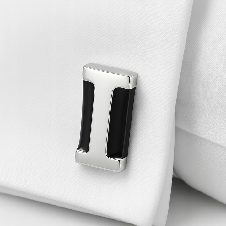 Srebrne spinki do mankietów koszuli stal szlachetna chirurgiczna 316L