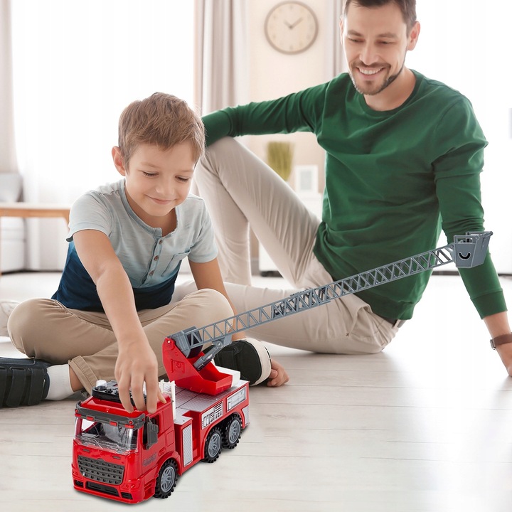 STRAŻ POŻARNA WÓZ STRAŻACKI Z DRABINĄ AUTO SAMOCHÓD INTERAKTYWNY DŹWIĘK