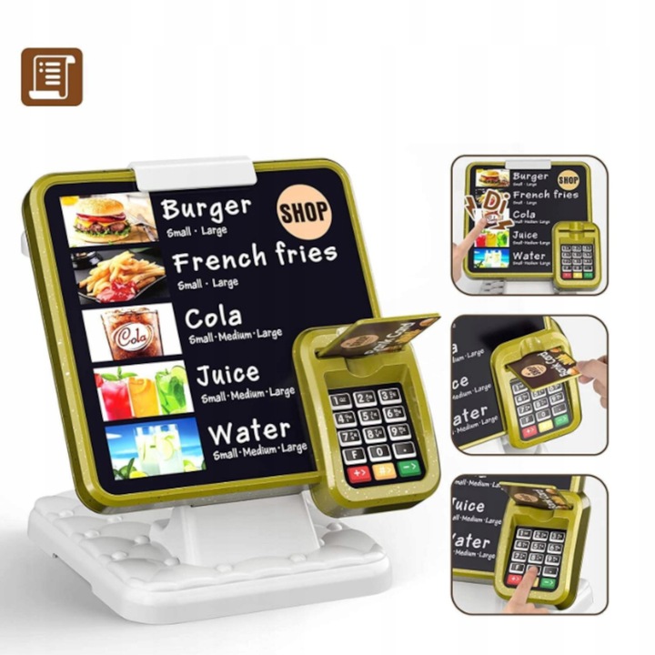 KASA SKLEPOWA INTERAKTYWNA PIZZERIA SKLEP DUŻY ZESTAW EKSPRES do KAWY WODA