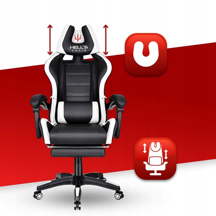 FOTEL GAMINGOWY DLA GRACZA BIUROWY HELL'S