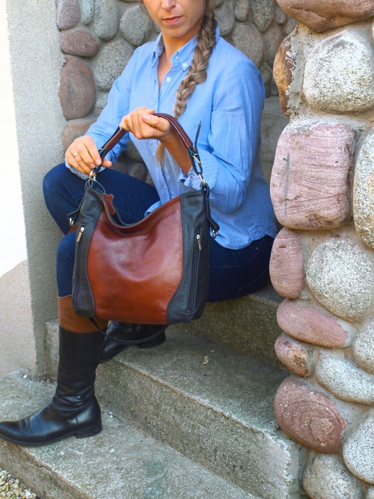 SKÓRZANA TOREBKA LISTONOSZKA 4 KOL SKÓRA WOREK