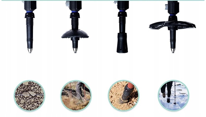 KIJKI DO NORDIC WALKING KIJE TREKKINGOWE DLA DZIECI SKŁADANE REGULOWANE x2