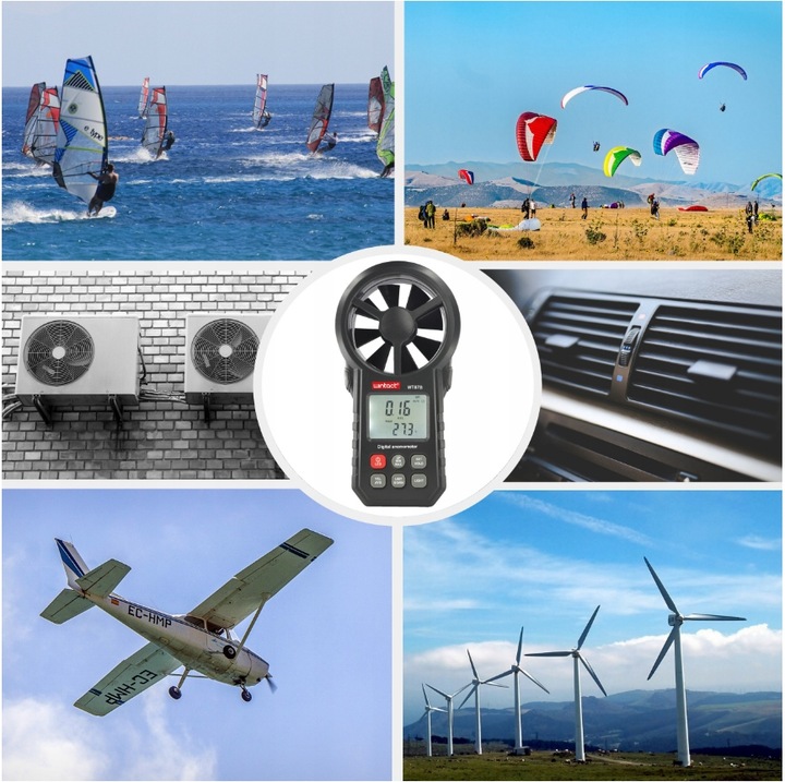 ANEMOMETER MIERNIK WIATRU DO KLIMATYZACJI WIATROMIERZ APLIKACJA BLUETOOTH
