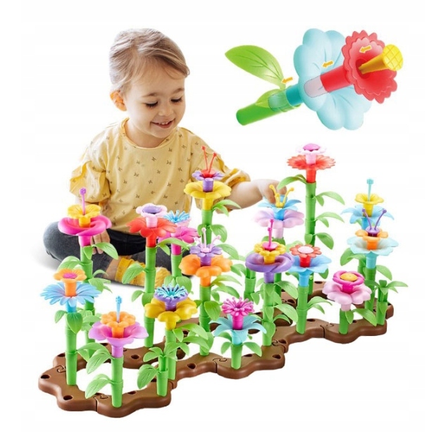 KLOCKI KONSTRUKCYJNE KWIATY 272 ELEMENTY KREATYWNY ZESTAW W PUDEŁKU PREZENT