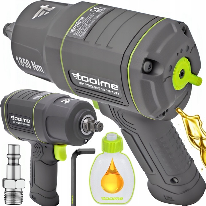 KLUCZ UDAROWY pneumatyczny KOMPOZYTOWY Z Udarem do KÓŁ 1850Nm Toolme TM080