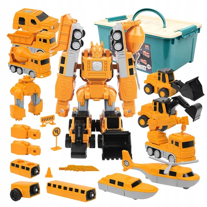 MAGNETYCZNE ZABAWKI DO BUDOWANIA SAMOCHODÓW I CIĘŻARÓWEK + SCHOWKIEM