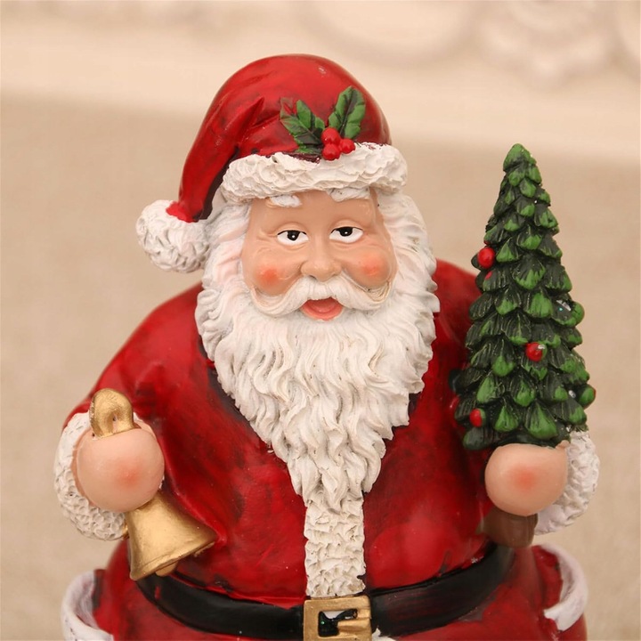 Figurka Święty Mikołaj z poruszającym się pociągiem światłami LED muzyką