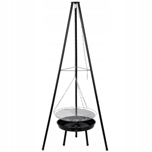 GRILL WĘGLOWY WAHADŁOWY NA TRÓJNOGU PALENISKO