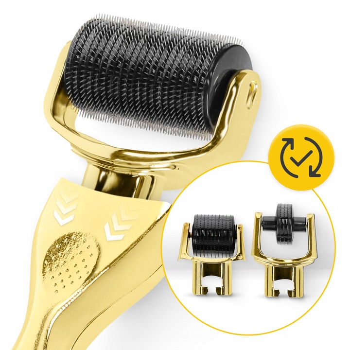 ROLLER DO MEZOTERAPII MIKROIGŁOWEJ DERMA WYMIENNE KOŃCÓWKI FACE ROLLER 3w1
