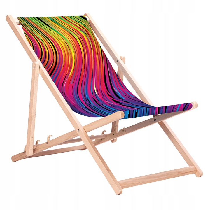 Leżak drewniany z nadrukiem Abstract kolor KN16