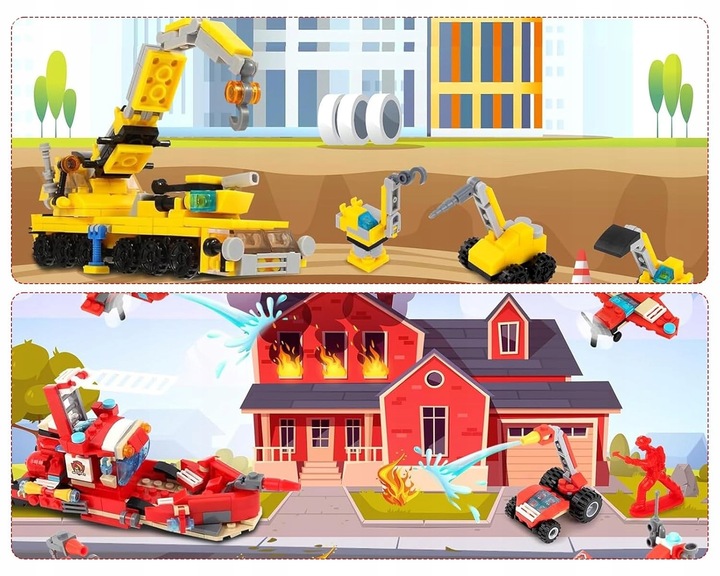 KALENDARZ ADWENTOWY DLA DZIECI KLOCKI STRAŻ POŻARNA POJAZDY PREZENT MIKOŁAJ