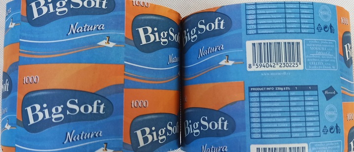 Papier toaletowy ekologiczny szary DUŻA ROLKA Big Soft 80 metrów 30 rolek