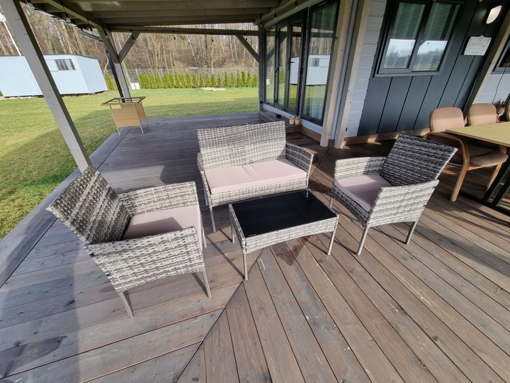 Zestaw Mebli Ogrodowych HDM technorattan Garden szary 4 el. Balkon meble