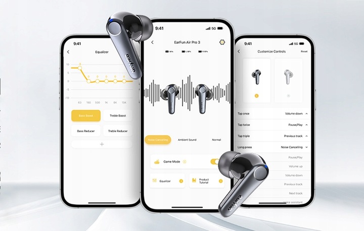 BEZPRZEWODOWE SŁUCHAWKI DOKANAŁOWE TWS EARFUN AIR PRO 3 BLUETOOTH 5.3 ANC