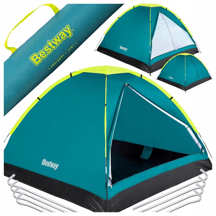 Namiot Turystyczny Kempingowy 2-3 Osobowy 210x210cm + Torba Bestway 68085