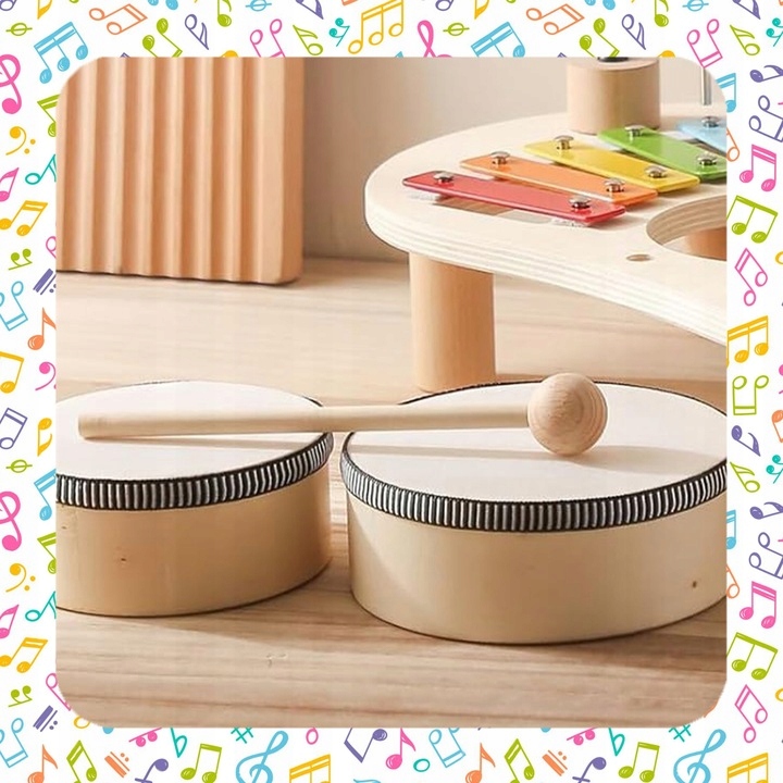 TABLICA MANIPULACYJNA SENSORYCZNA MUZYCZNA PERKUSJA CYMBAŁKI EDUKACYJNA XXL