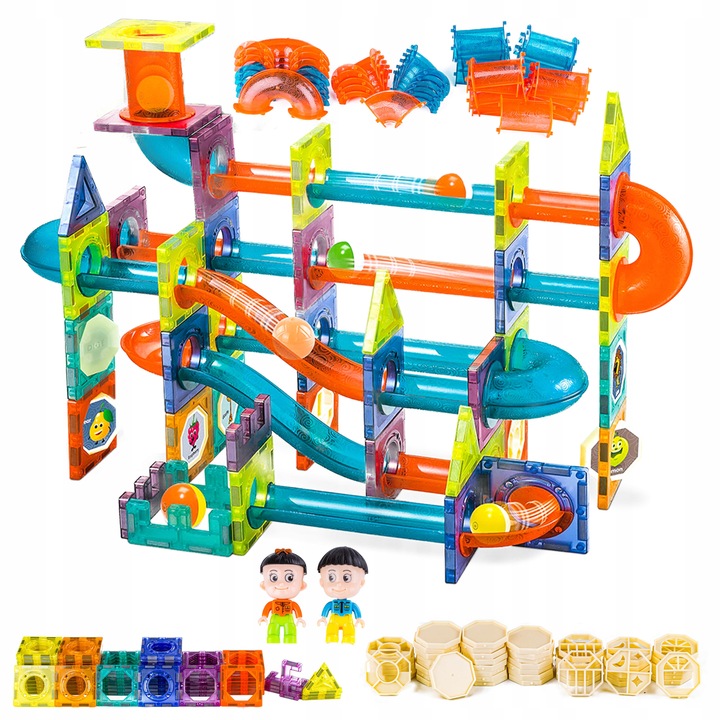 KONSTRUKCYJNE KLOCKI MAGNETYCZNE dla dzieci KULODROM TOR dla KULEK 188 el