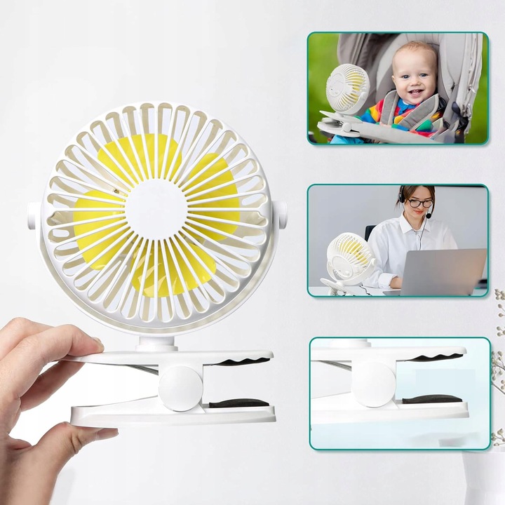 WENTYLATOR DO WÓZKA Z KLIPSEM USB WENTYLATOR DO ŁADOWANIA, WENTYLATOR