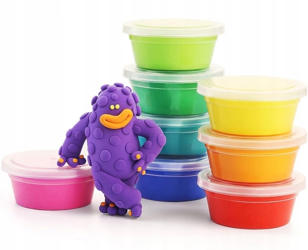 MAGICZNA plastelina masa plastyczna PIANKOLINA CLAYDOLL 24 sztuki + Nożyki