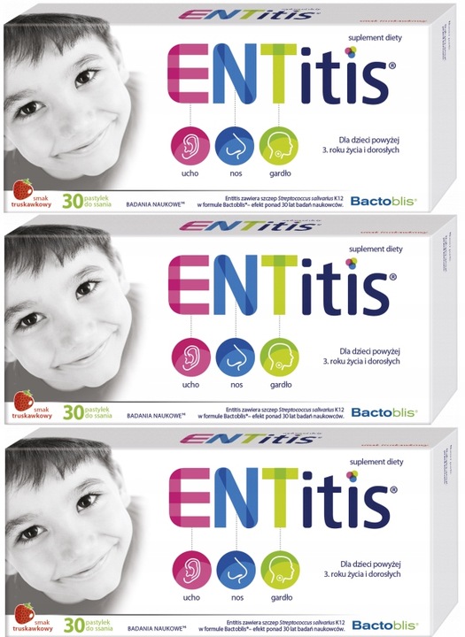 Entitis TRÓJPAK zestaw 3 x 30 pastylek do ssania