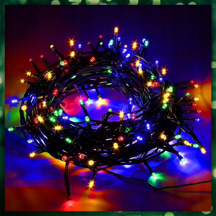 LAMPKI CHOINKOWE MULTIKOLOR 1000LED 8 TRYB ZEW/WEW 63 METRY NA CHOINKĘ