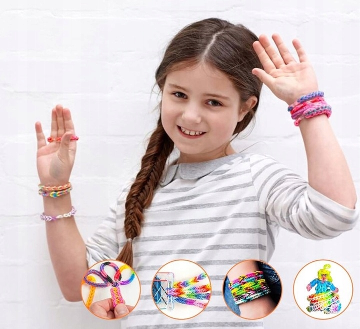 GUMKI DO ROBIENIA BRANSOLETEK DUŻY ZESTAW 6800 ELEMENTÓW XXL DLA DZIECKA HQ
