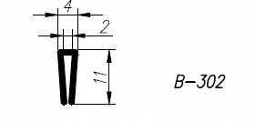 USZCZELKA KRAWĘDZIOWA B-302 TYP U NA RANT 1,2-1,8MM 10M