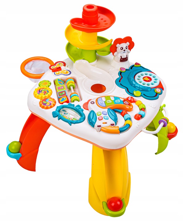 EDUKACYJNY interaktywny STOLIK ORGANKI ZJEŻDŻALNIA PIŁEK PIŁKI Liczydło