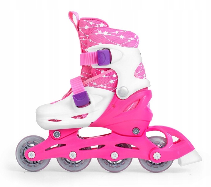 Zestaw COMBO PINK LED: 2w1 wrotko-rolki regulowane + kask + ochraniacze + t