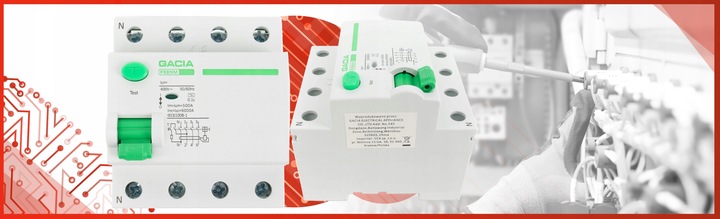 WYŁĄCZNIK RÓŻNICOWOPRĄDOWY 40A 4P 30mA AC 3 FAZY RÓŻNICÓWKA GACIA