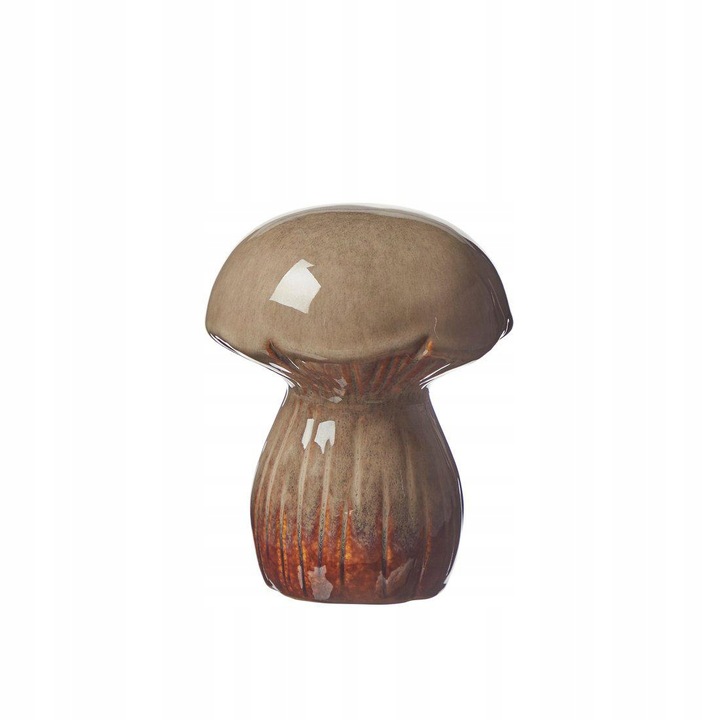 FIGURKA GRZYB Z PORCELANY BEŻOWY BRĄZOWY DEKORACJA OZDOBNA do domu ogrodu